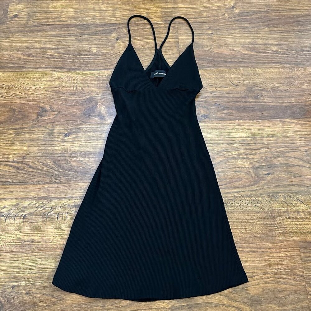 Reformation ribbed mini dress XS